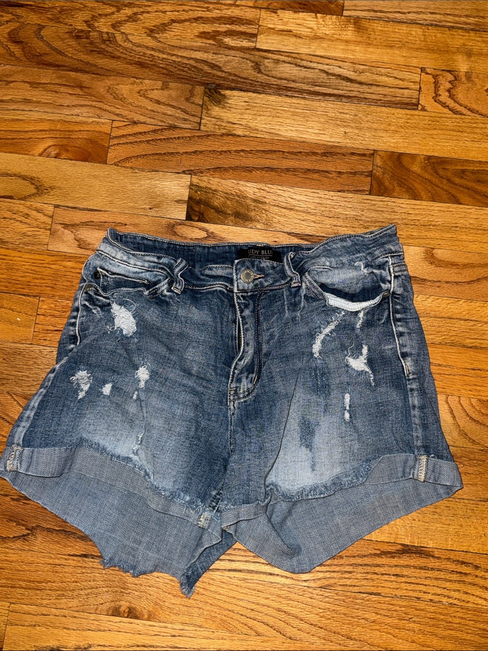 Distressed Judy Blue Denim Women’s Shorts - Sz‎ Large